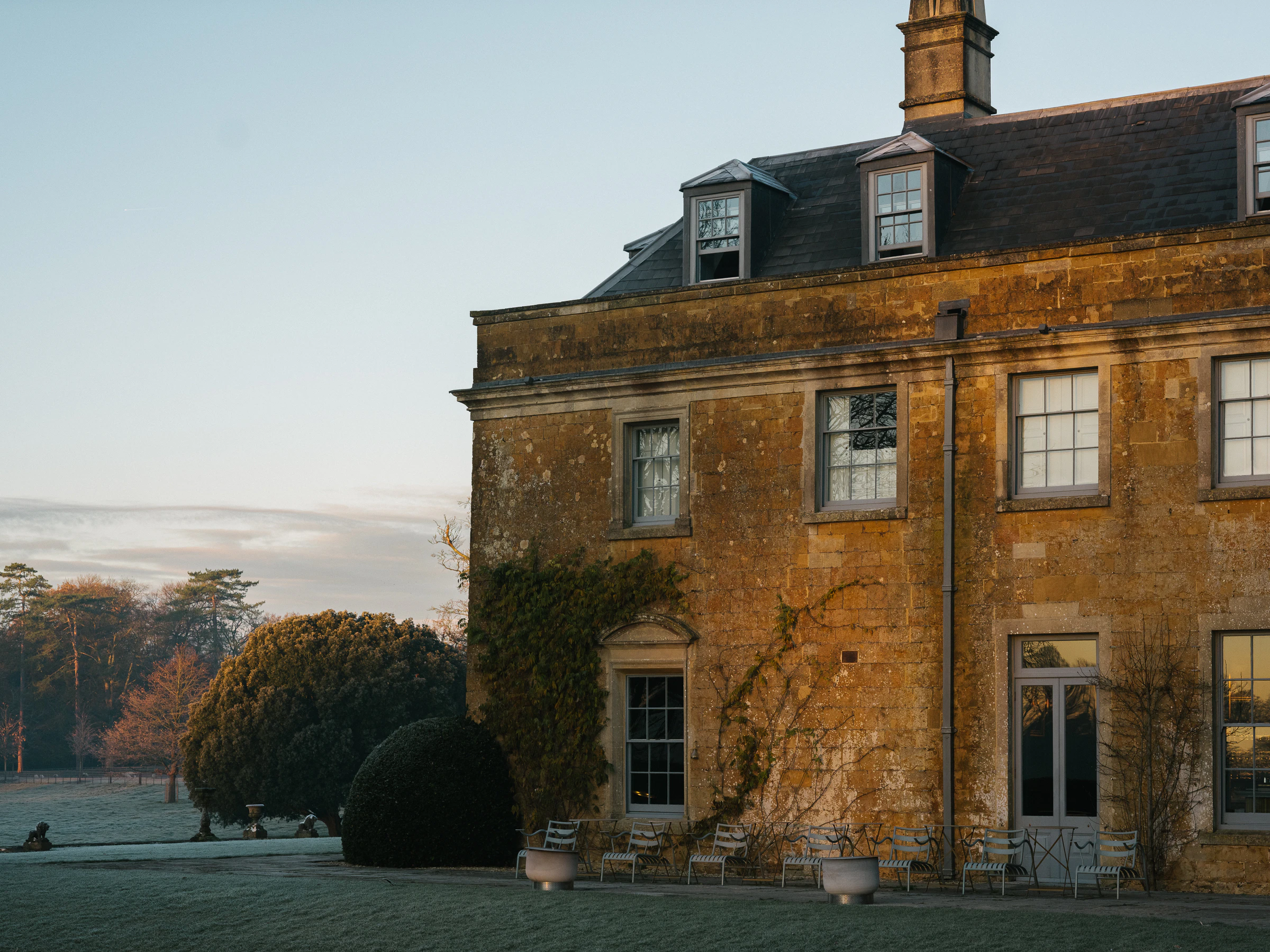 Set amid the frost-tipped grounds is Hadspen House, the 17th-century heart of The Newt estate and home to its exquisite hotel